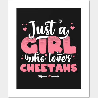 Just A Girl Who Loves cheetahs - Cute cheetah lover gift print Posters and Art